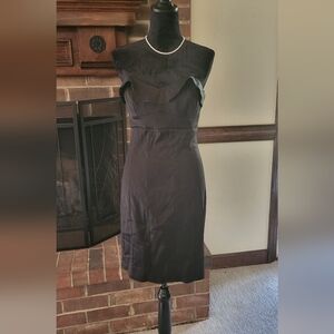 Betsey Johnson Size 10 Black Sheath Strapless Cocktail Dress